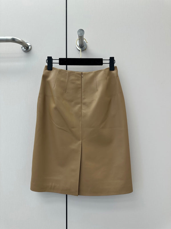 CC Pre ss2026 Skirt Beige Black Lambskin 400336
