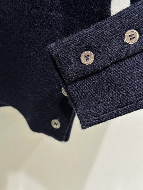 Miumiu 2026 Horse Cardigan Navy Blue Wool