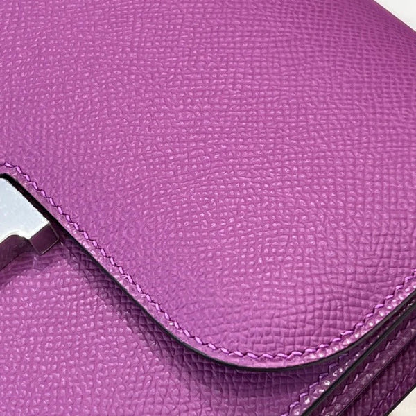 Hermes 2026 Constance Bag Purple Leather With Silver Hardware