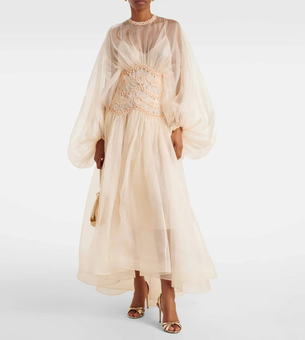 ZIMMERMANN LONG-SLEEVE PUFF-SLEEVE DRESS 270474