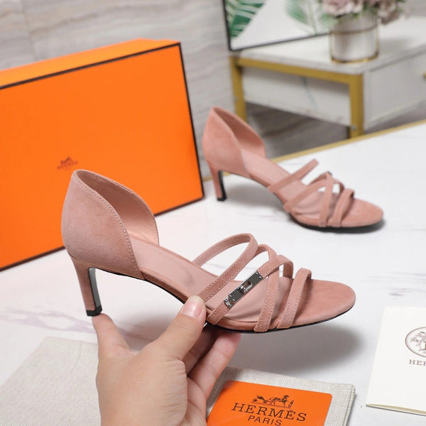 HM 26ss Sandals 65 Light Pink Suede 601231
