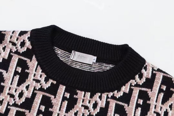 CD 2026 Oblique Knit Sweater Black Viscose Nylon