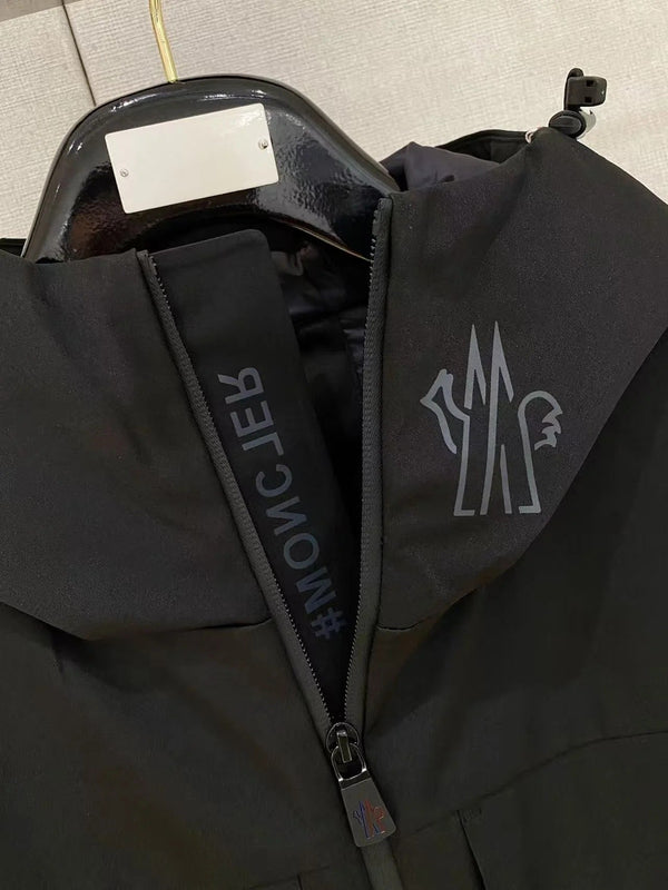 Moncler 2025 Hooded Jacket Black Nylon Down