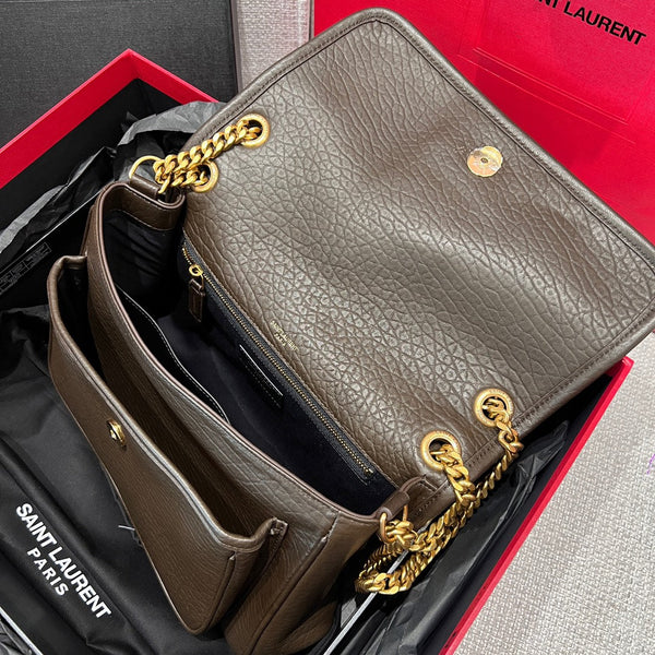 YSL Handbag 28 Taupe Pattern Lambskin
