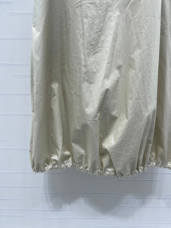 Miu 2026 Letter Label Waist-cinching Vest Dress Beige Polyester 392570