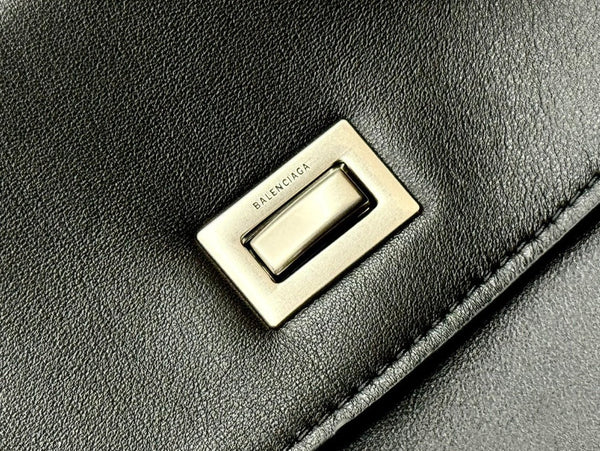 Balenciaga Medium Rodeo Bag 35 Black Calfskin Sliver Hardware