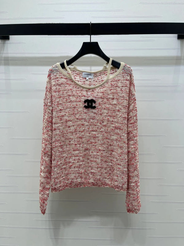 Chanel 2026 Off-the-shoulder Knit Long-sleeved Top Wool Cashmere
