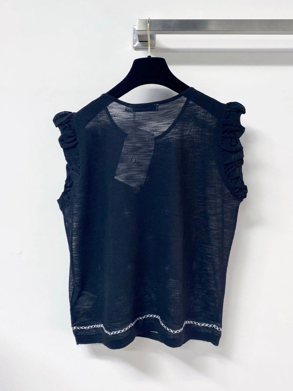 CD 2026 Sleeveless Knit Vest Black Polyamide 479939