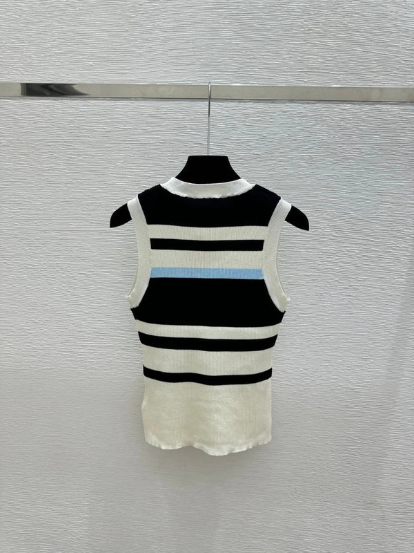 Miu 2026 Vest Black and White Wool 516747