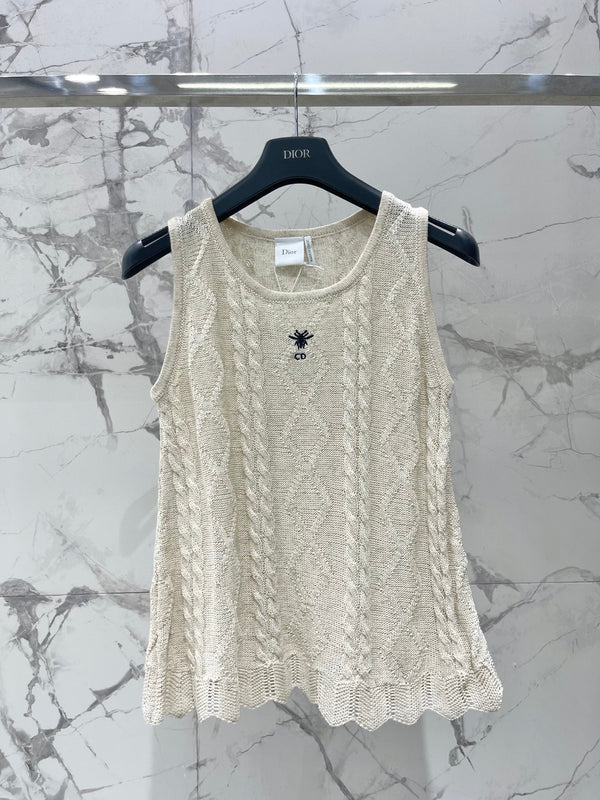 CD 2026 Knitted Sleeveless Vest Cotton 482685