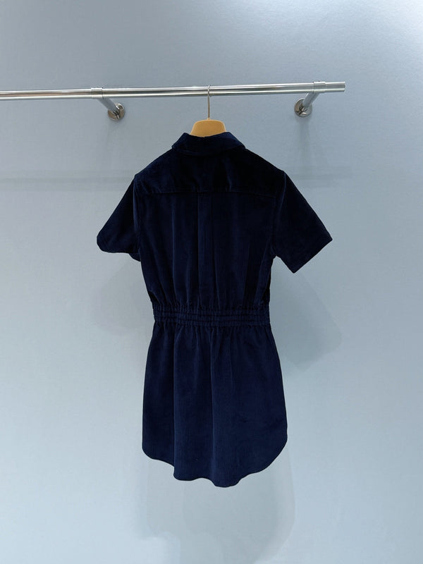 Miumiu 2026 Shirt Dress with a Slim Fit Blue Cotton