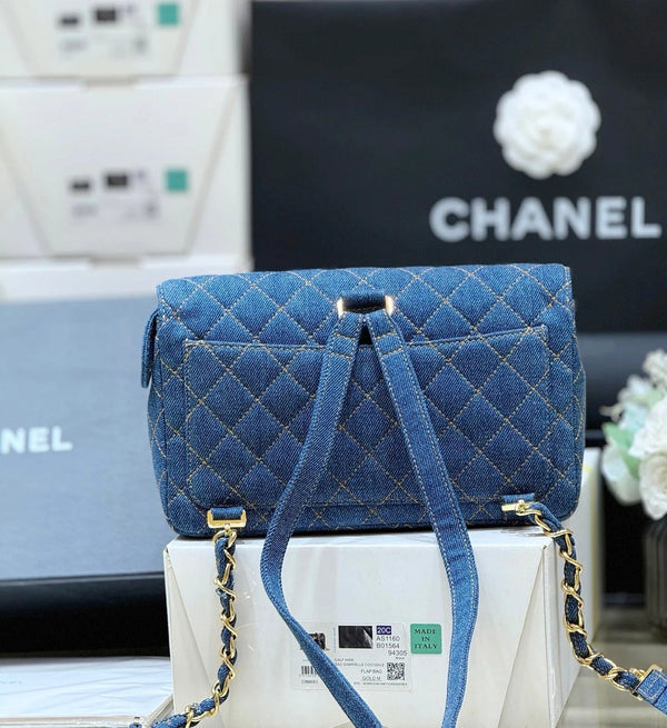 CC 2026 Backpack 26cm Blue Denim Leather 289705