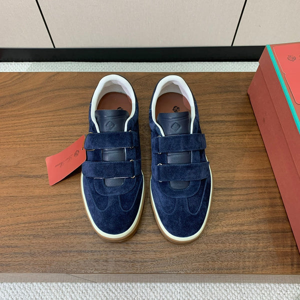 LP 26SS Velcro-strap Men Sneaker Blue Suede Leather 606506