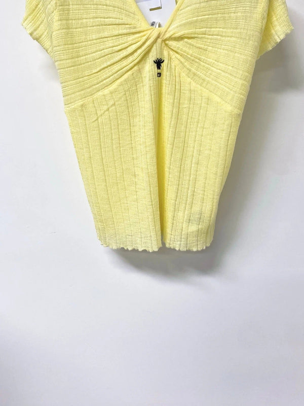 CD 2026 Short-Sleeve T-Shirt V-neck Top Subtle Front Twist Detail Tencel 487973