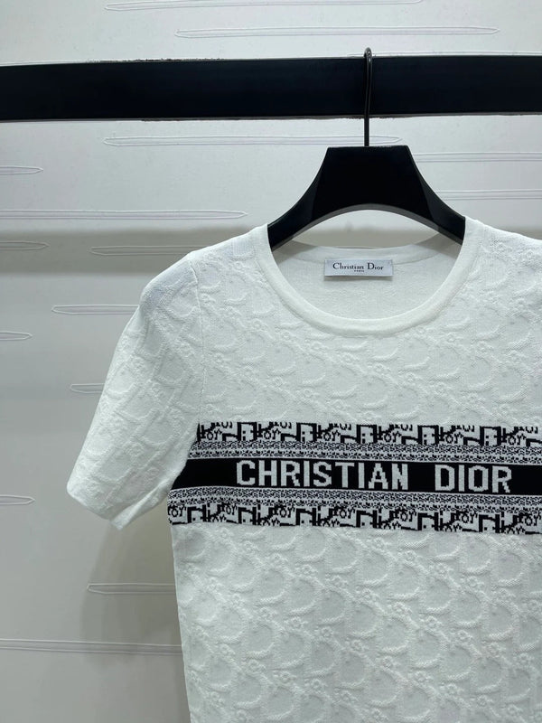 Dior 2026 Crew Neck Knit Short-Sleeve Top Wool 352606