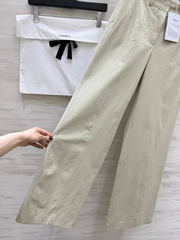CC 2026 Light Apricot Wide-Leg Pants Cotton 379252