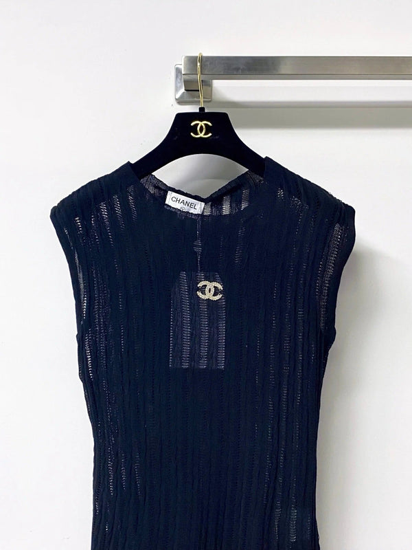 CC 2026 Sleeveless Knit Top CC Logo Tencel 310305