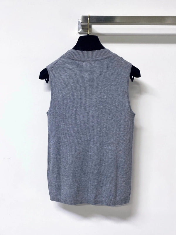 CC 2026 Rib-Knit Sleeveless Bow Details Wool 410640