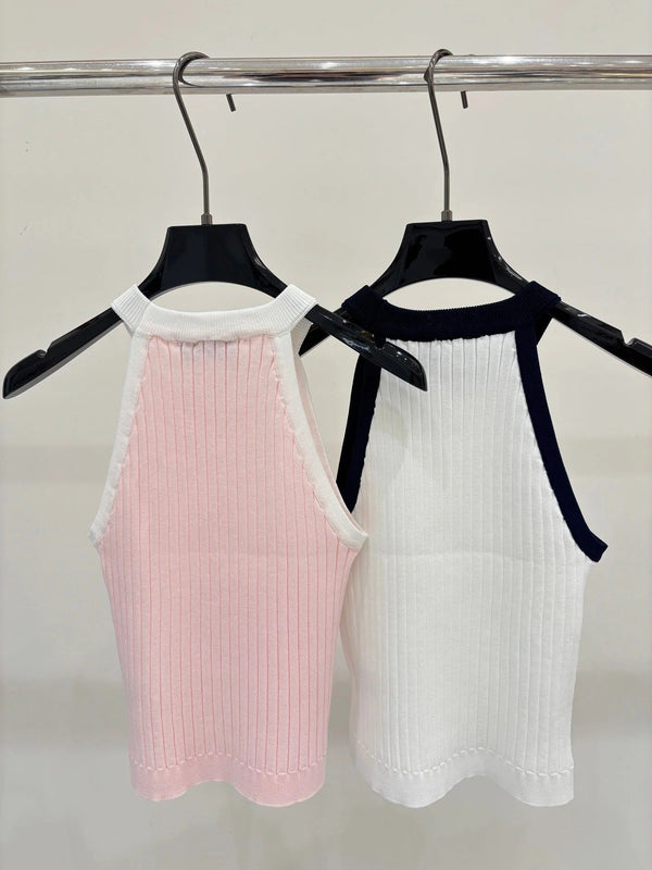 Miu 2026 Halter Neck Knitted Camisole Tencel 394729