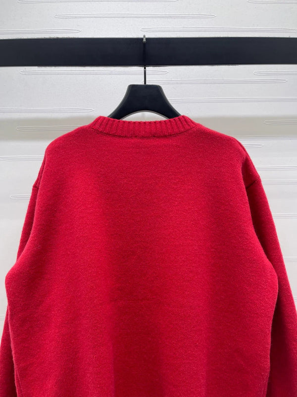 CC 26 Bow Tie Pullover Sweater Red Wool 331564