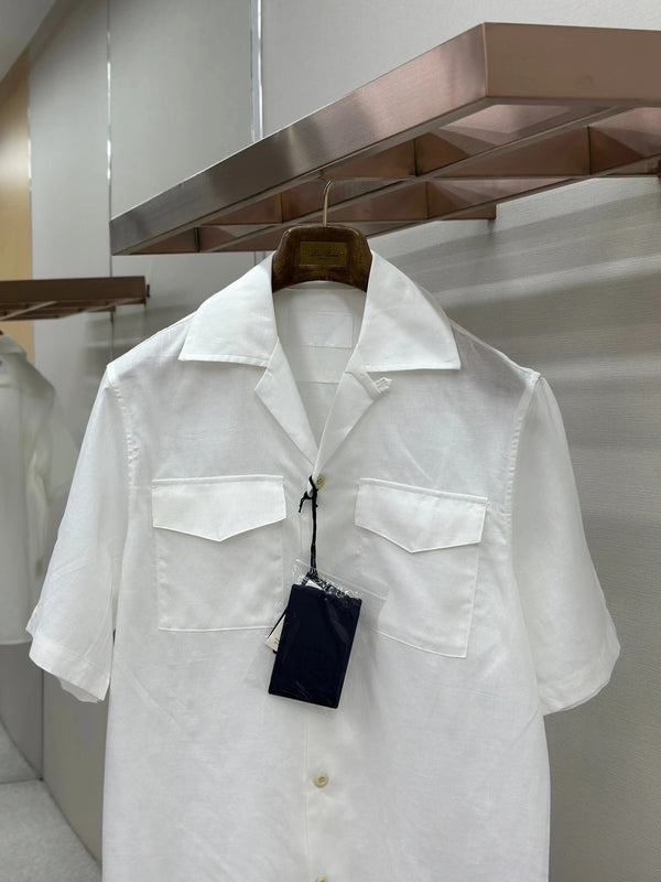 PRA 2026 Men's Linen Short-Sleeve T-Shirt White Fabric 917700