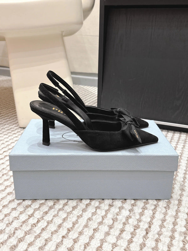 PRA 2026S Slingback 70 Black Suede 657735