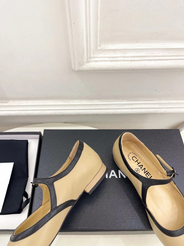 CC 2026 Mary Jane Flats Lambskin Sheepskin Leather 831383