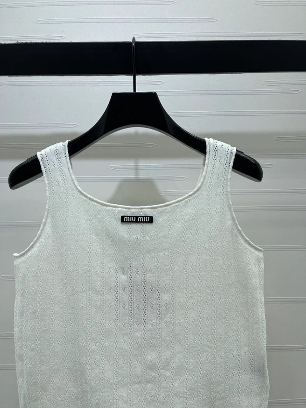 Miumiu 2026 Vest White Blue Red Wool
