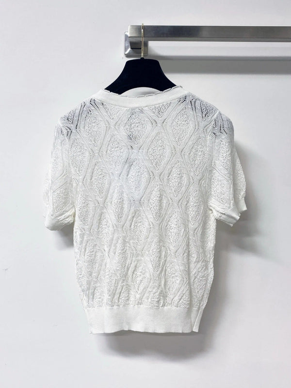 CC 2026 Pointelle Knit Cardigan Tencel 459058