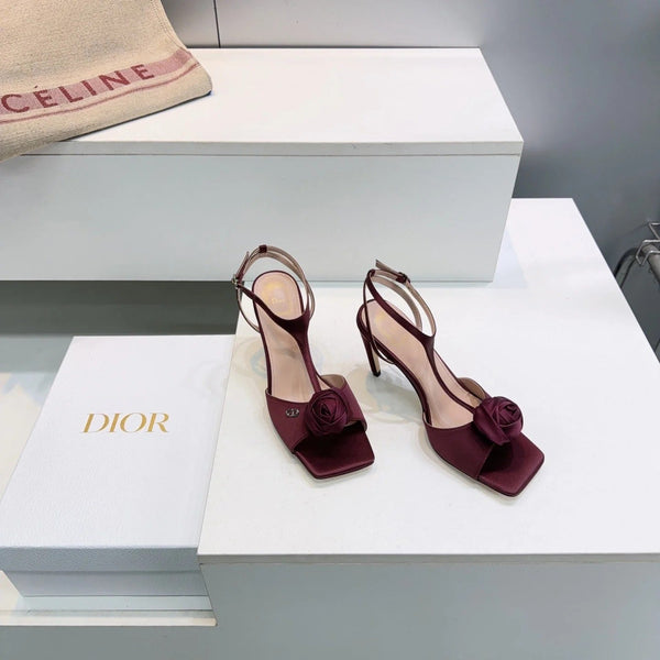 CD 2026 Rose Sandal 95mm Satin Leather 843018