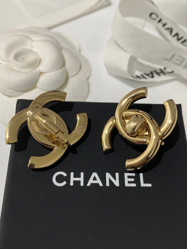 CC Double C Large Backpack Gold Earrings