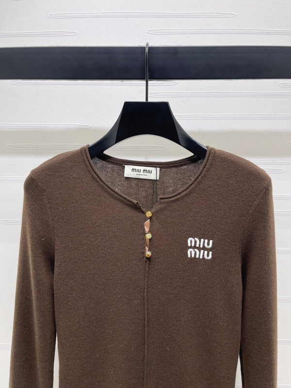 MIUMIU KNITTED LONG SLEEVE TOP STYLE 483