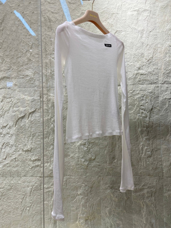 OFF SHOULDER LOGO T SHIRT 25S IN KATUN 266105