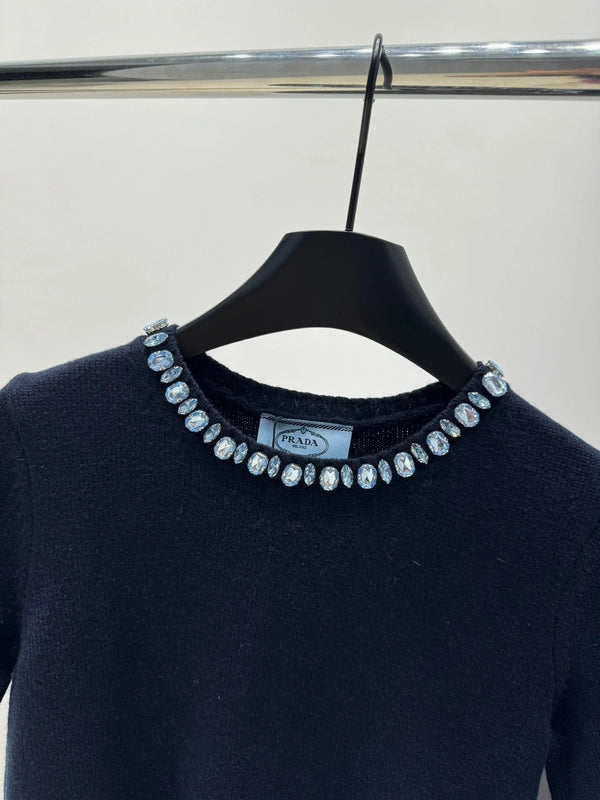 PRADA 25S BEADED CREW NECK SWEATER 313