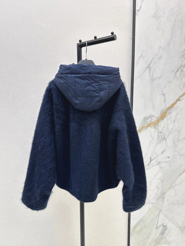 MAX MARA 25S HOODED KNIT JACKET 107