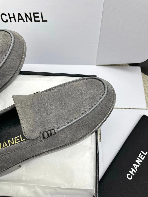 CC 26s Double C Loafers Gray Suede 645305