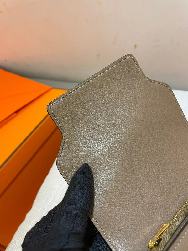 HM RoulisSlim Wallet 12.7 Taupe Calfskin Ghw