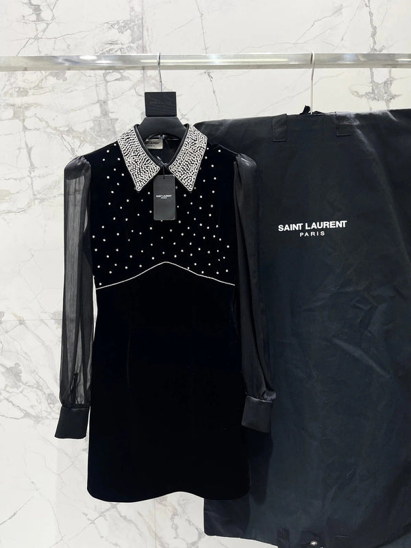 YSL 25S DRESS WITH BEADED DETAILS STYLE 61