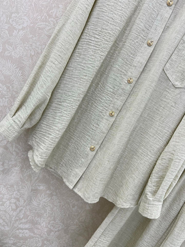 CHANEL SHIRT AND WIDE-LEG TROUSERS SET STYLE 33