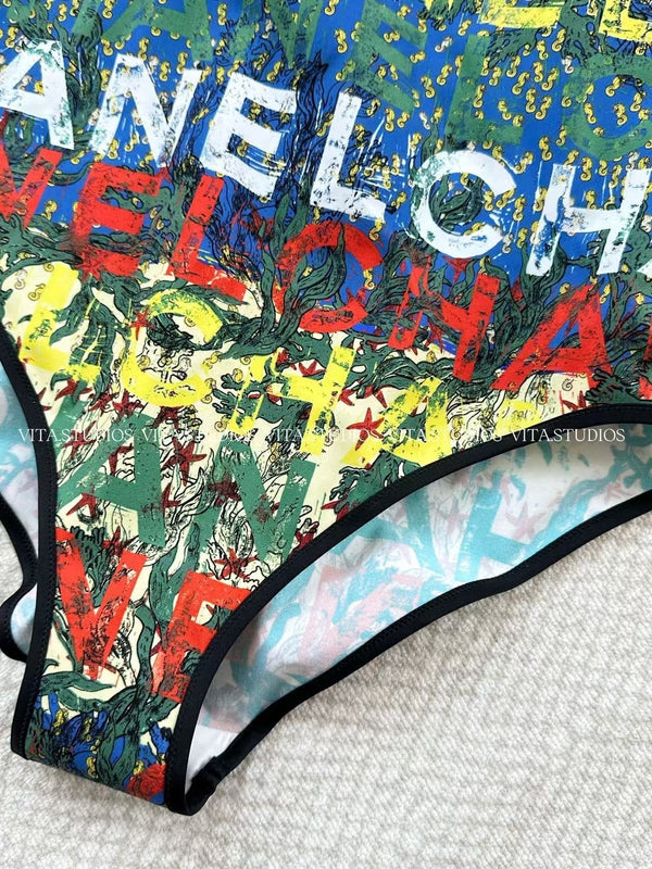 CC 2026 One Piece Swimsuit Seaweed Letter Polyester 470150
