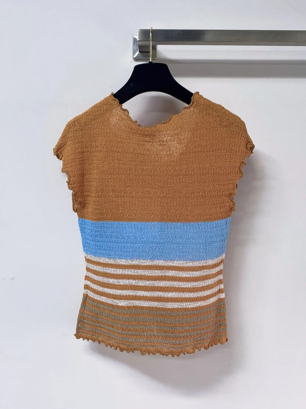 CC 2026 Knitted Short-Sleeved Top Flax Lelin 471725