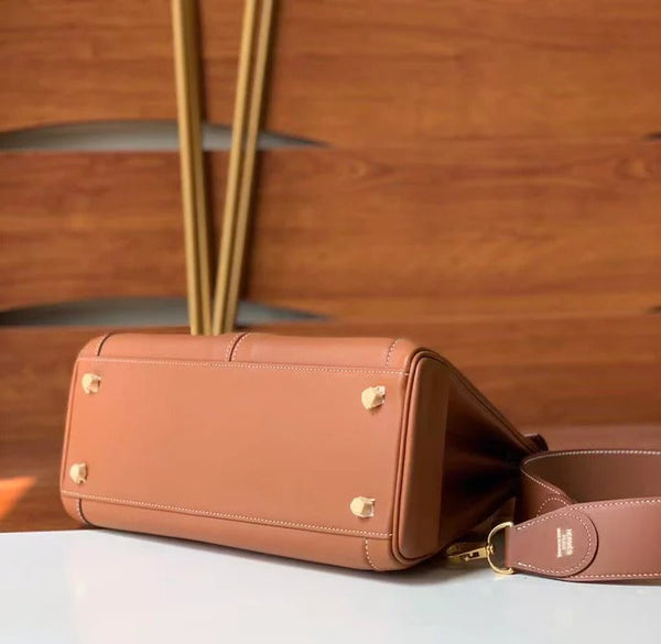 Hermes 2026 Kelly Lakis 2-way Bag Brown Leather