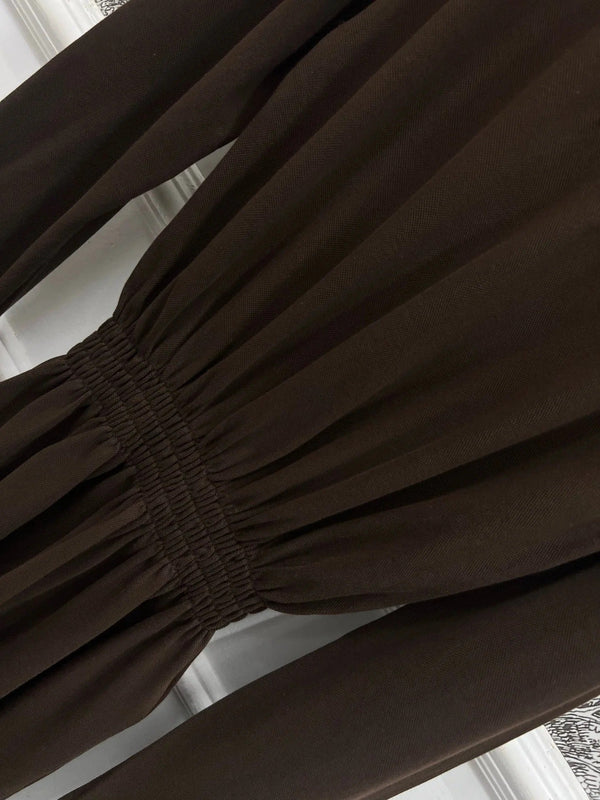 MIU POLO DRESS DARK BROWN 274604
