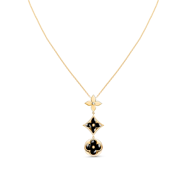 STAR AND SUN ONYX PINK GOLD NECKLACE