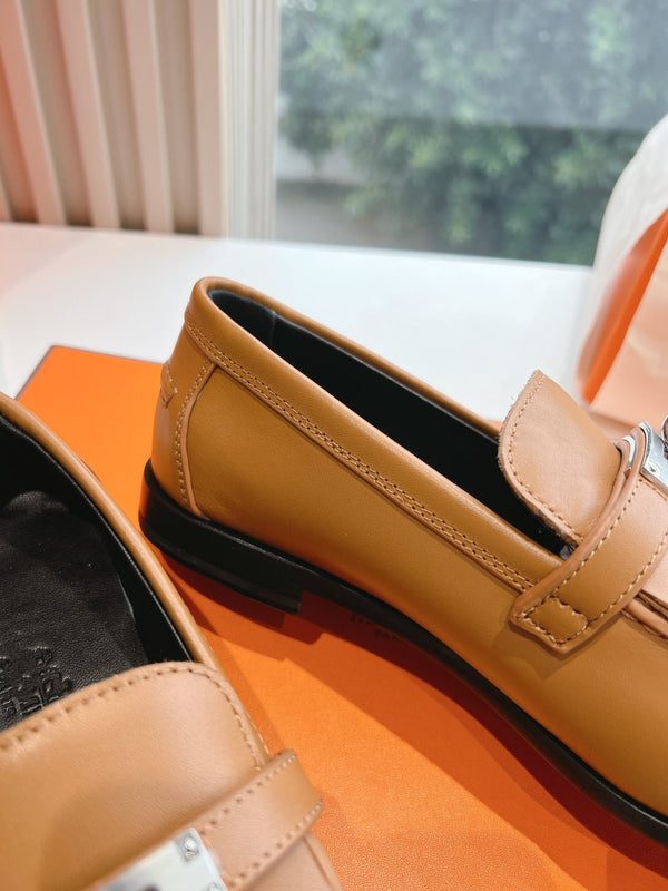 Destin Loafer Brown Goatskin with Fringe Detail