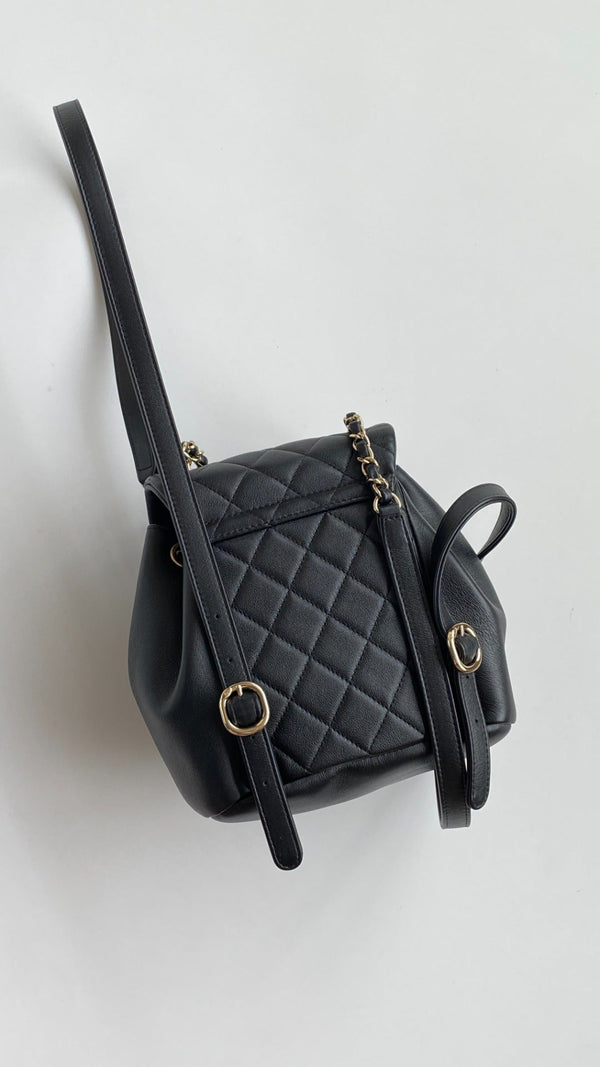 CC 24A Duma Backpack Mini 23cm Black Lambskin