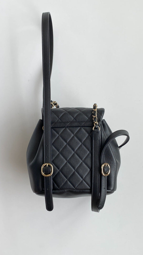 CC 24A Duma Backpack Mini 23cm Black Lambskin