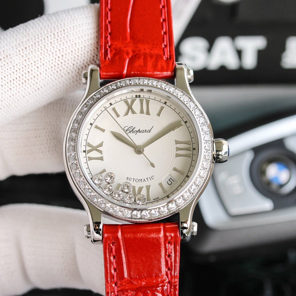 HAPPY SPORT 36MM AUTOMATIC STEEL CASE DIAMOND BEZEL