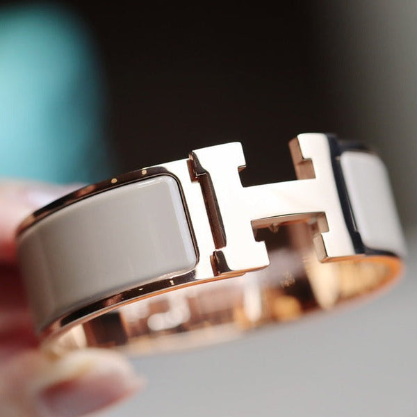 H BRACELET 18MM PINK GOLD BROWN