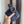 H BELT HORSE BUCKLE  BLUE BLACK LEATHER REVERSIBLE 3.8CM